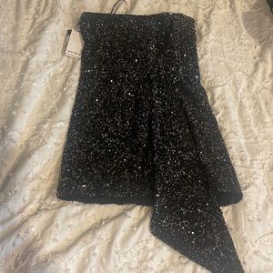 Black sequin mini dress